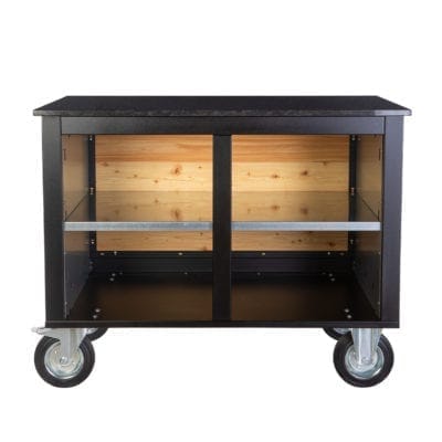 Merklinger wood-fired oven Grill Pizza oven Bread oven Mobile side table with granite and one shelf without accessories