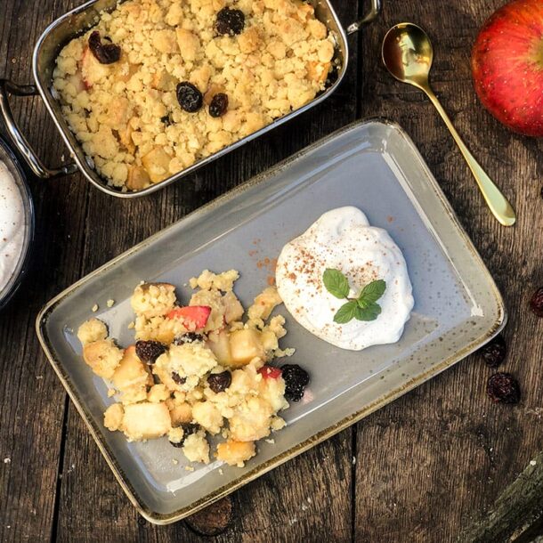 Rezepte-Merklinger-Holzbackofen-Apfel-Cranberry-Crumble