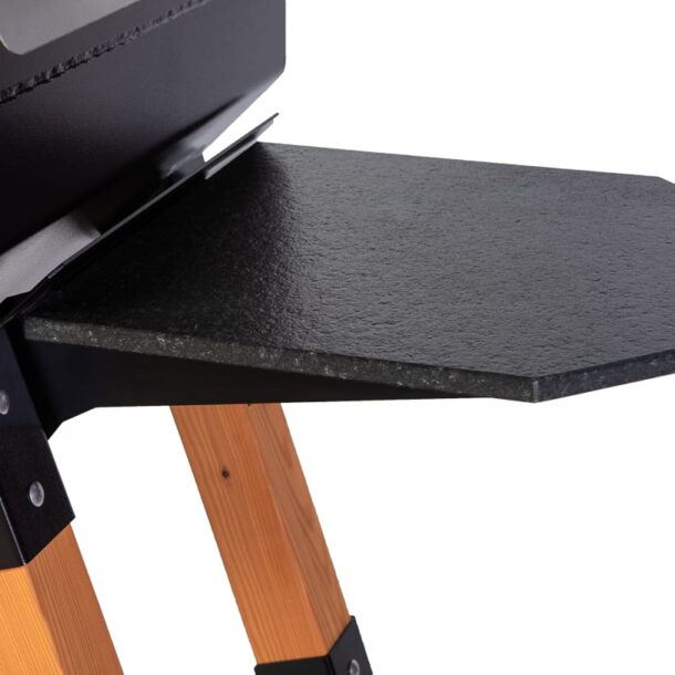 Merklinger Holzbackofen Grill Pizzaofen Brotbackofen 800 mit Seitentisch aus Granit Nahansicht