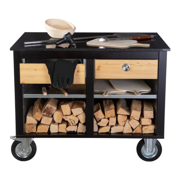 merklinger-wood-fired-oven-grill-pizza-oven-bread-oven-mobile-side-table-granite-drawer-accessories1-black