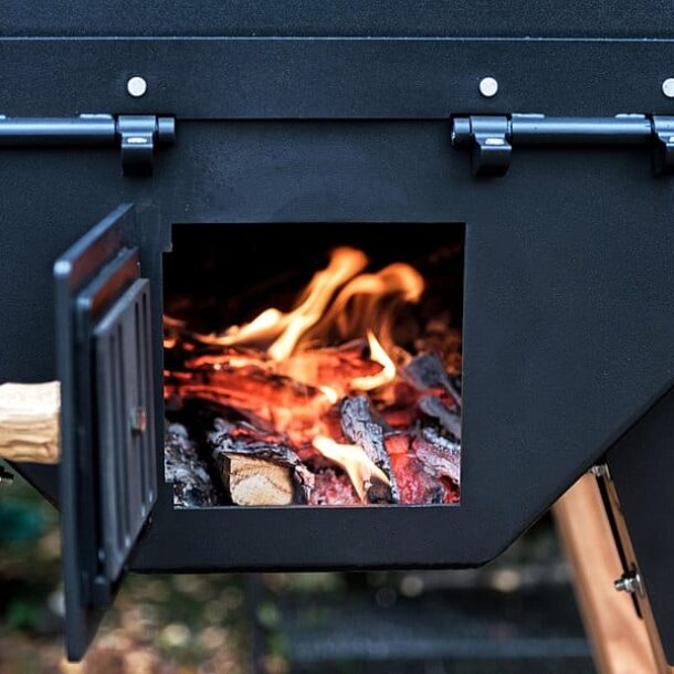 Merklinger Holzbackofen Grill Pizzaofen Brotbackofen Scharniersystem justierbar